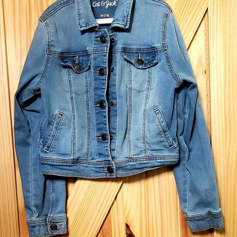 Girls Denim Jean Jacket Cat & Jack Size 7/8